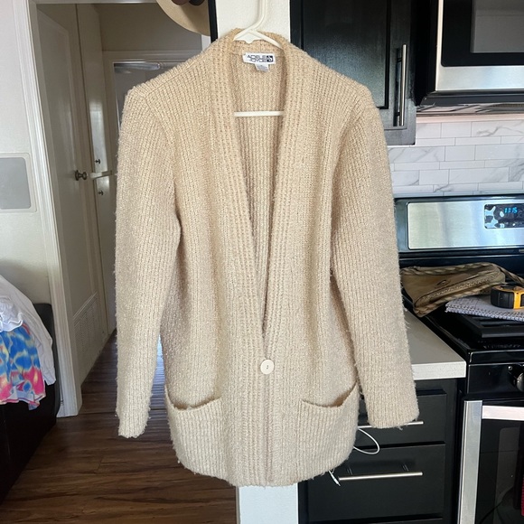 Vintage Adele Joyce Knit Sweater M Grannycore Cottage Cream Ivory Long Fit - Picture 3 of 12